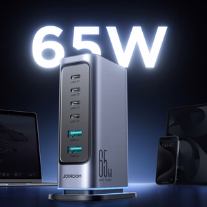 Joyroom JR-TCM02 Multiport GaN Laadija 65W EU 4x USB-C 2x USB-A - Dark hall