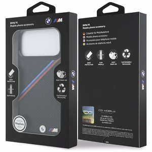 BMW M Tricolor Metal Logo MagSafe Ümbris jaoks iPhone 17 Pro Max - Must