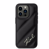 Karl Lagerfeld Diagonal Quilted Script ümbris jaoks iPhone 15 Pro Max - must