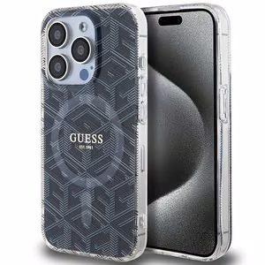 Guess IML GCube MagSafe ümbris jaoks iPhone 15 Pro Max - must