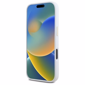Guess Silicone Logo Strass 4G Ümbris jaoks iPhone 16 Pro - valge