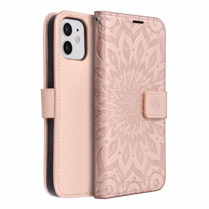 MEZZO Book ümbris jaoks IPHONE 12 / 12 Pro mandala rose kuldne