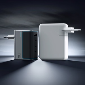 Cuktech AD1404UEU 140W GaN 3x USB-C + USB-A Wall Charger with USB-C Cable - Gray