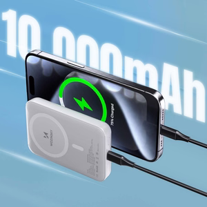 Wozinsky WRW349YWS 10000 mAh magnetiline energiapank - valge
