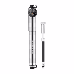 Rockbros HQ-67A-L03 manomeetriga jalgrattapump – hõbedane