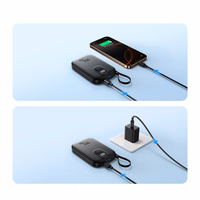 Joyroom JR-PBF18 22.5W 10000mAh Powerbank koos sisseehitatud Lightning kaabliga + USB-C kaabel 0.25 cm - Must
