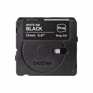 Brother BTAG-335 – Btag etiketilint, valge kiri must taustal