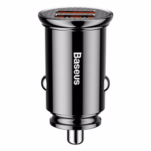 Baseus Circular autolaadija 2x USB QC3.0, 30W, must
