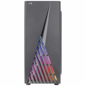 Aerocool DELTABKV1 ATX arvutikorpus RGB esikülg, täiskülje aken ja 12 cm ventilaator, must