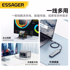 USB Kaabel Essager Thunder must Thunderbolt 4 Full Function 180cm
