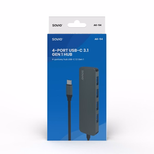 SAVIO USB-C jaotur - 4 x USB-A, AK-54
