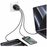 Võrgulaadija USAMS JC Series CC266 65W GaN Fast Charger 2xUSB-C 1xUSB-A must