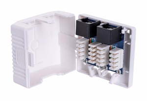 Lanberg OU6-0002-W – Cat.6 pinnapealne karp 2 RJ-45 pesaga, valge