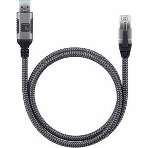 Techly ICOC U3A-RJ45-010 võrgukaabel Must, Hõbedane 1 m Cat6 F/UTP (FTP)