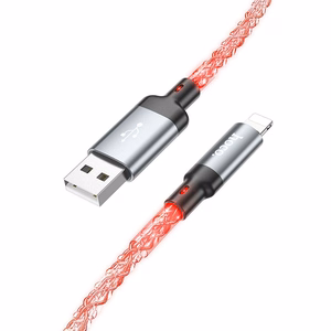Кабель USB A to Lightning Hoco 2,4A 1 м U112 серый