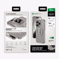 Amazing Thing Titan Pro Mag Ring Grip Ümbris 10FT IP156.7PTRGY jaoks Iphone 15 Pro Max titanium