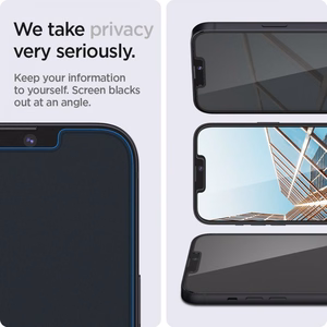 Spigen tempered glass GLAS.TR "EZ FIT" 2-Pack for iPhone 13 / 13 PRO / 14 / 16E 6,1" privacy