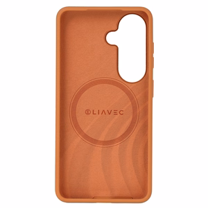 Liavec Silky ümbris metallist kaamera raamiga Samsung Galaxy S26 jaoks oranž