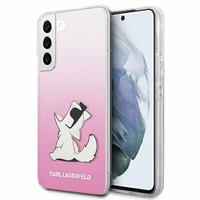 Karl Lagerfeld Choupette Eat Case Samsung Galaxy S22+ jaoks - roosa