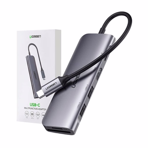 Ugreen CM195 6in1 adapter USB-C - HDMI / 2x USB-A 3.0 / USB-C PD / SD / TF lugeja - hall