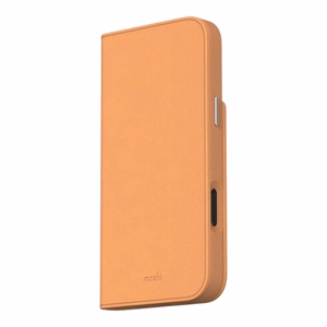Moshi Overture MagSafe ümbris seadmele iPhone 16 Pro, eemaldatava vegannahast rahakotiga, Caramel Brown värvitoonis