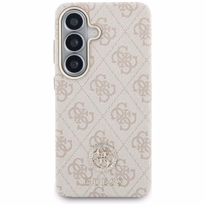 Guess ümbris 4G Rhinestone Round Logo MagSafe Samsung Galaxy S26 Plus jaoks roosa