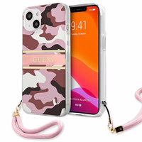 Guess GUHCP13MKCABPI iPhone 13 6.1" roosa/roosa kõvakaaneline Camo rihmaga kollektsioon