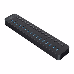 Orico CT2U3-16AB jaotur 16x USB-A 3.0 lülititega must