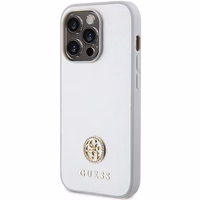 Guess Strass Metal Logo ümbris jaoks iPhone 15 Pro - hõbedane