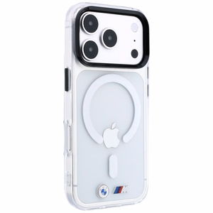 BMW M IML Glossy Metal Logo & Trims MagSafe ümbris mudelile iPhone 17 Pro / 18 Pro – läbipaistev