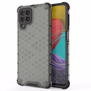 Samsung Galaxy M53 5G mustale Samsung Galaxy M53 5G jaoks mõeldud geelraamiga soomustatud kaane