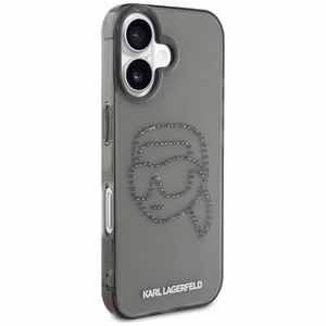 Karl Lagerfeld IML Rhinestones Karl Head Ümbris jaoks iPhone 16 must
