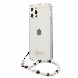 Guess GUHCP12MKPSWH iPhone 12/12 Pro 6.1" прозрачный жёсткий чехол White Pearl