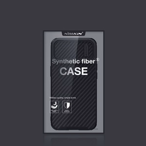 Nillkin sünteetilisest kiust S ümbris iPhone 14 ümbris koos kaamerakattega, must