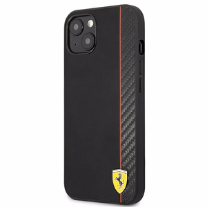Ferrari FESAXHCP13SBK iPhone 13 mini 5.4" must/must kõvakott On Track Carbon Stripe