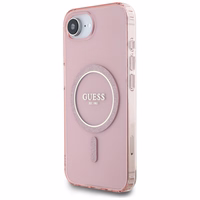 Guess IML Glitter Circle MagSafe ümbris jaoks iPhone 16e - roosa