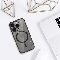 Glitter Magsafe Ümbris jaoks Iphone 17 Pro must läbipaistev