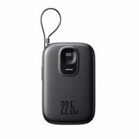 Joyroom JR-PBF18 22.5W 10000mAh Powerbank koos sisseehitatud Lightning kaabliga + USB-C kaabel 0.25 cm - Must