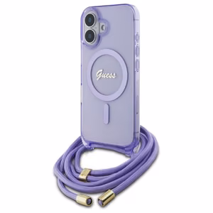 Guess Crossbody Cord Script MagSafe iPhone 16 Ümbris - lilla
