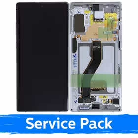 LCD Ekraan Ühildub Samsung N975 Note 10 Plus Koos Frame / Aura Valge / (Service Pack)