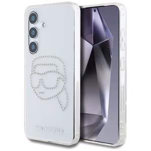 Ümbris Karl Lagerfeld Rhinestones Karl Head Logo Samsung Galaxy S25 läbipaistev