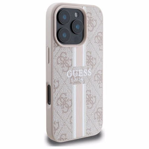 Guess 4G Printed Stripes MagSafe Ümbris jaoks iPhone 16 Pro Max - Roosa