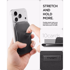 Spigen Slim Fold S314-4 MagSafe magnetiline telefoni kaarditasku – must