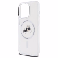 Karl Lagerfeld IML Metal Karl & Choupette Head MagSafe Ümbris jaoks iPhone 14 Pro Max - valge
