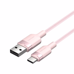 USB 2.0 A to USB-C 3A kaabel Vention CTNPH 2M (roosa)