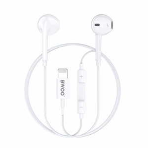 BWOO Wired Headphone Lightning With Volume Control HF179 valge