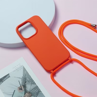 Strap Silicone Ümbris jaoks Iphone 15 Plus design 1 oranž