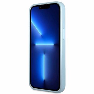 Guess Saffiano 4G Small Metal Logo ümbris jaoks iPhone 13 Pro Max - sinine