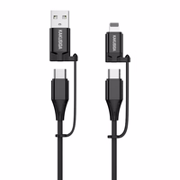 KAKU Kaabel KSC-654 Tuojie 4 in 1 - USB + Type C to Type C + Lightning - 1,2 metres must
