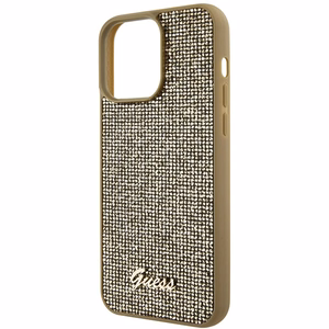 Guess Disco Metal Script ümbris jaoks iPhone 15 Pro Max - kuldne